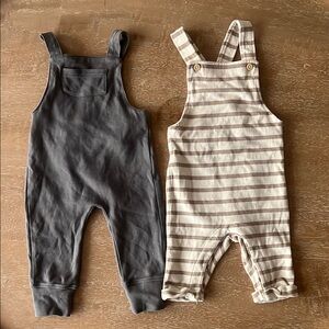 H&M and Colored Organics Gray and Cream Overalls One Piece
